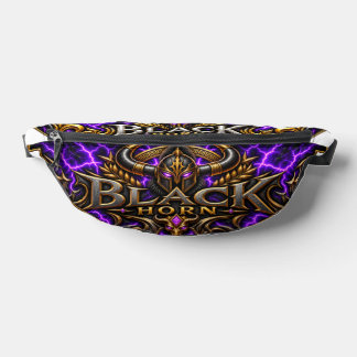 Sac banane Black Horn – Éclairs violets et motif t