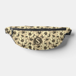 Sac Banane Charme Vintage Tournesol Ton Sépia