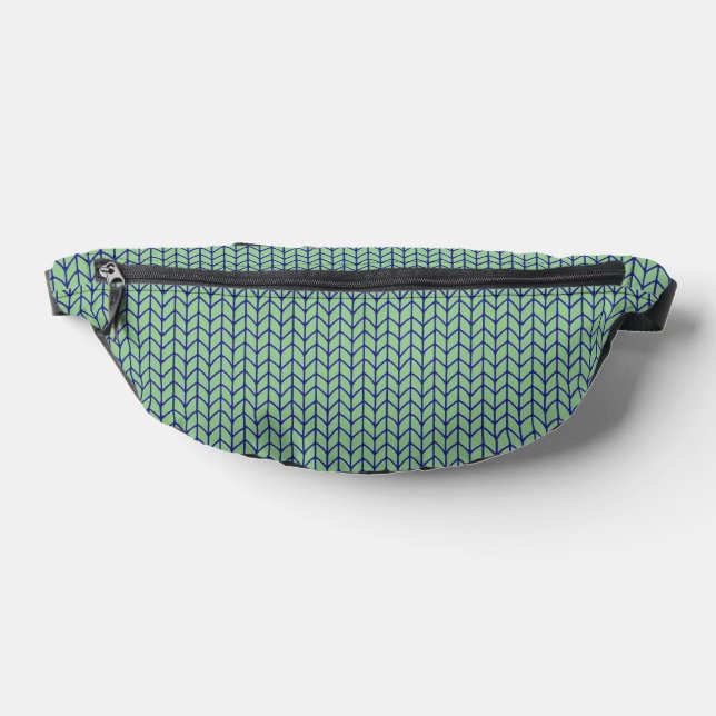 Sac banane en tricot BLEU VERT (Poser)