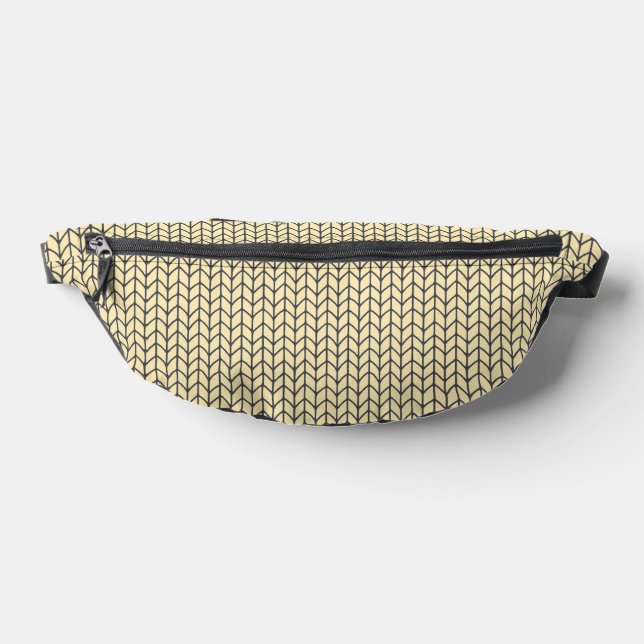 Sac banane en tricot CRÈME NOIR (Poser)
