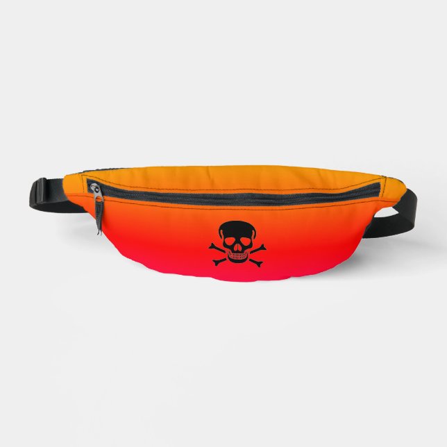 Sac banane néon Crâne Noir (Recto)
