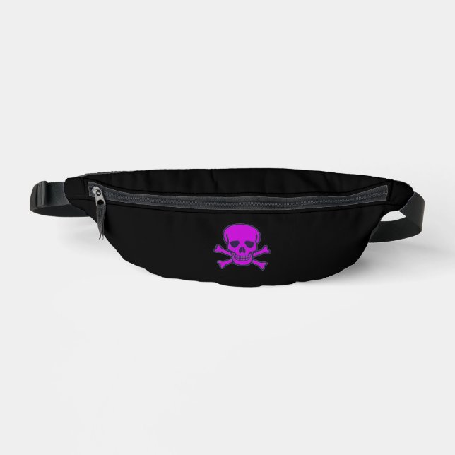 Sac banane noir Purple Skull (Recto)
