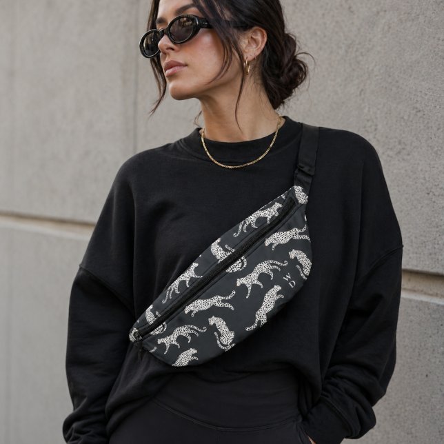 Sac banane | Sacoche à ceinture motif guépard (Add you initials for a custom waist bag, perfect for gifting.)