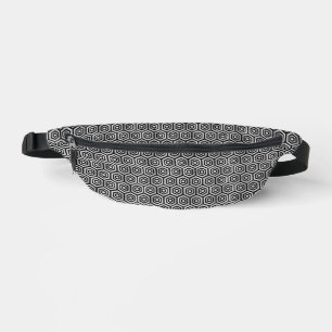 Sac banette noir blanc motif géométrique hexagone