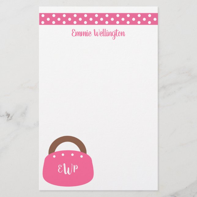 Sac Bermudes Monogramme Papier à lettres personnal (Devant)