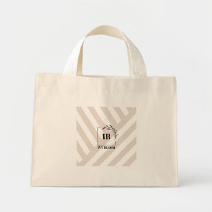 Sac besace mini monogramme rayures beige ivoire