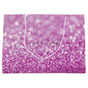 Sac blanc rose lumineux pourpre de cadeau de