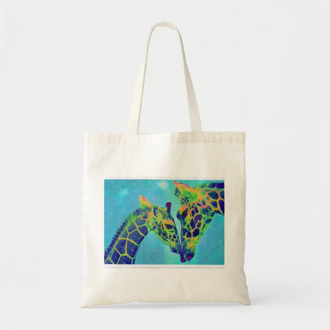 sac bleu de girafes (Devant)