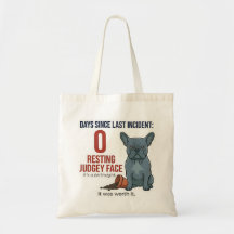 Sac bleu Frenchie sans regrets Maman de chien drôl