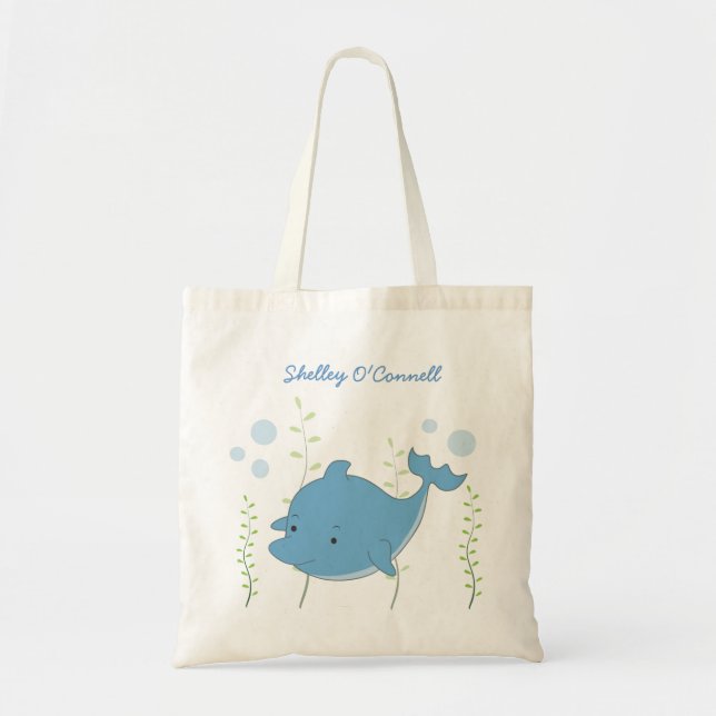 Sac bleu mignon de toile de bibliothèque de livre (Devant)