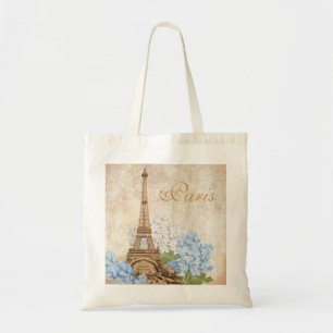 Sac bleu vintage d'hortensia de Paris