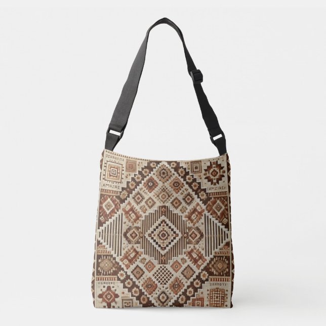 Sac Boho Crossbody de luxe avec authentique Amazig (Devant)
