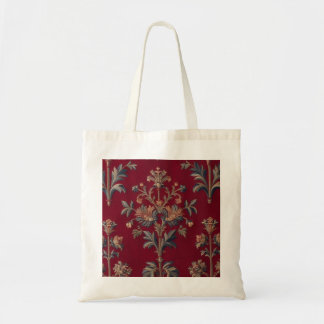 Sac broderie medievale fleurie en rouge bordeaux