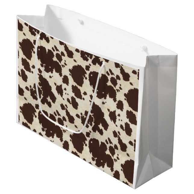 Sac Brown et blanc de cowprint (Devant Angle)