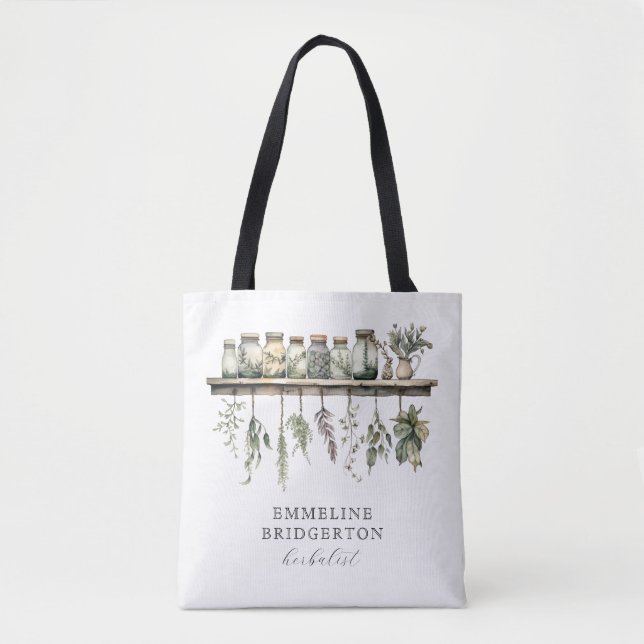 Sac Cabas Aquarelle Herboriste (Devant)