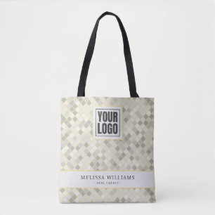 Sac cabas avec logo d'entreprise géométrique jaune