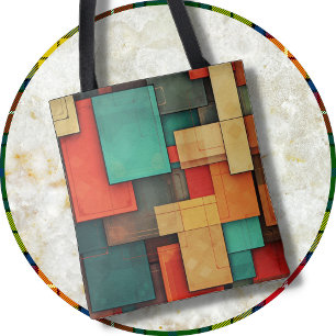SAC CABAS - Blocs de Couleurs en de Nombreuses Tei