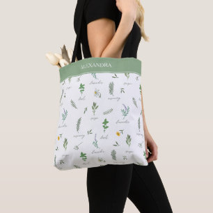 Sac cabas botanique moderne personnalisé
