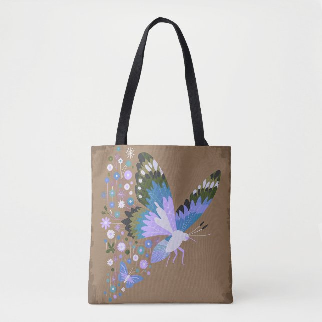 Sac cabas botanique Papillon Sourdine (Devant)