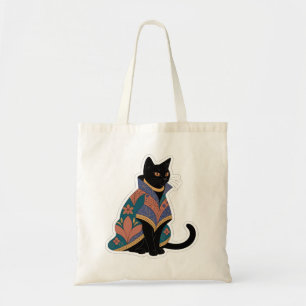Sac cabas chat botanique tons de bijoux