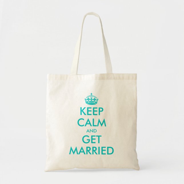Sac cabas de mariage drôle Keep Calm pour demoisel (Devant)