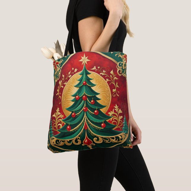 Sac cabas de Noël arbre de Noël (De près)