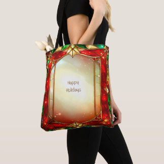Sac cabas de Noël en verre coloré orné