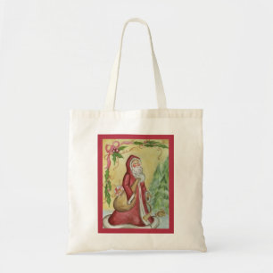 Sac cabas de Noël Père Noël victorien
