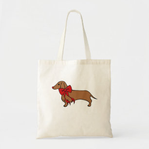 Sac cabas de Noël pour chiot teckel