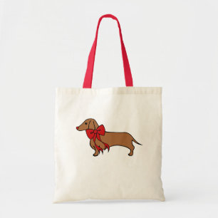 Sac cabas de Noël pour chiot teckel