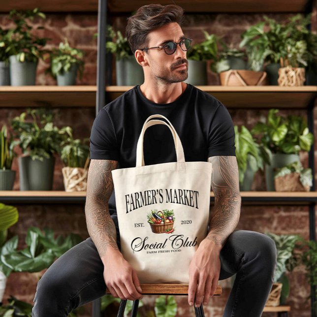 Sac cabas de nourriture fraîche du marché des agri (Créateur téléchargé)