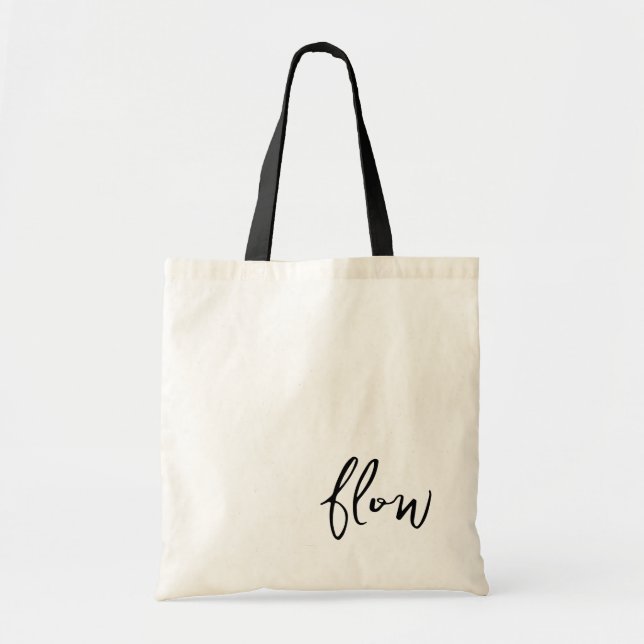 Sac cabas de studio de yoga Flow Script toile noir (Devant)
