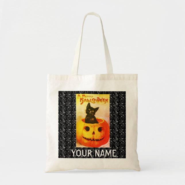 SAC CABAS D'HALLOWEEN PERSONNALISABLE POUR ENFANT (Devant)
