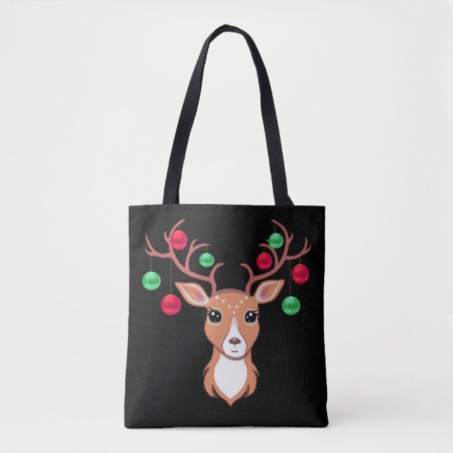 Sac cabas élégant cerf de Noël (Devant)