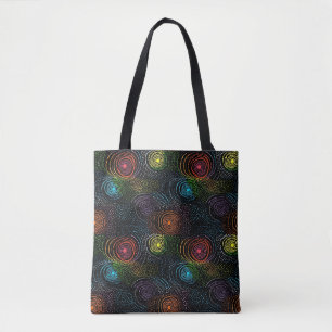 Sac cabas en art à pois de fierté arc-en-ciel