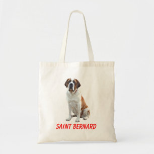 Sac cabas en toile avec chiot Saint-Bernard