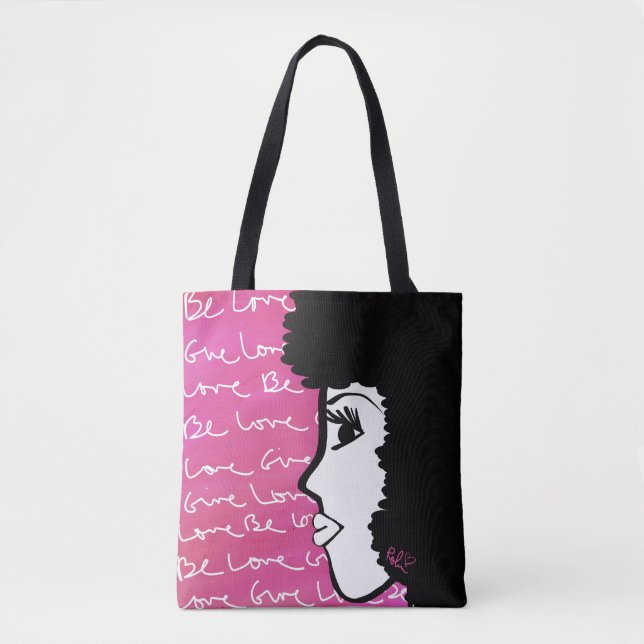 Sac cabas en toile Be Love Give Love (Devant)