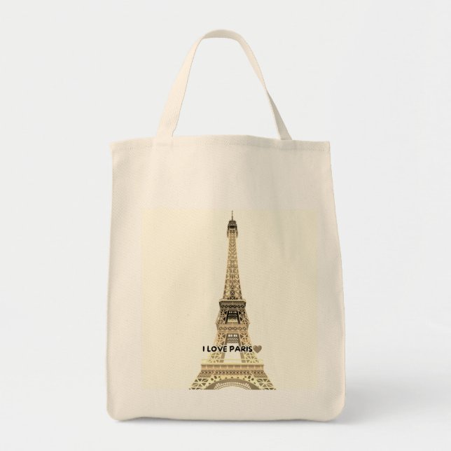 Sac cabas en toile chic Tour Eiffel (Devant)