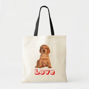 Sac cabas en toile Chien chiot Cocker Spaniel Amou