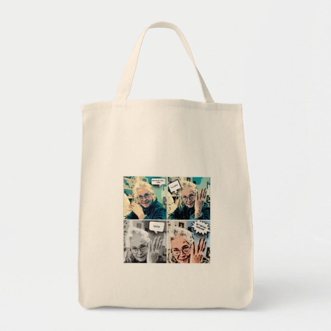 Sac cabas en toile Malka Collage  (Devant)
