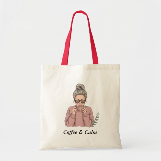 Sac cabas esthétique grand-mère café cosy (Devant)