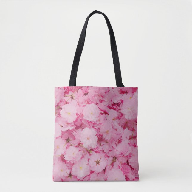 Sac cabas Fleur de cerisier rose botanique floral (Devant)