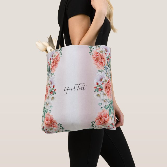 Sac Cabas Fleur de Pivoine Aquarelle (De près)