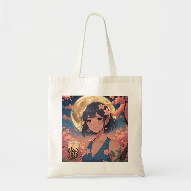 Sac cabas Fleur sous la Lune (Devant)