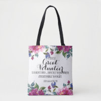 Sac cabas floral Cadeau de remerciement Bénévole 