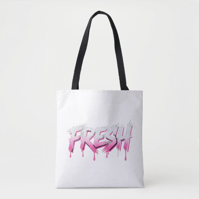 Sac Cabas Graffiti Peinture Rose qui Dégouline Fra (Devant)