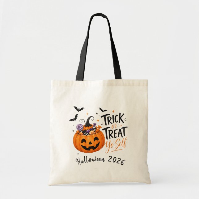 Sac cabas Halloween Trick or Treat Yo' Self (Devant)