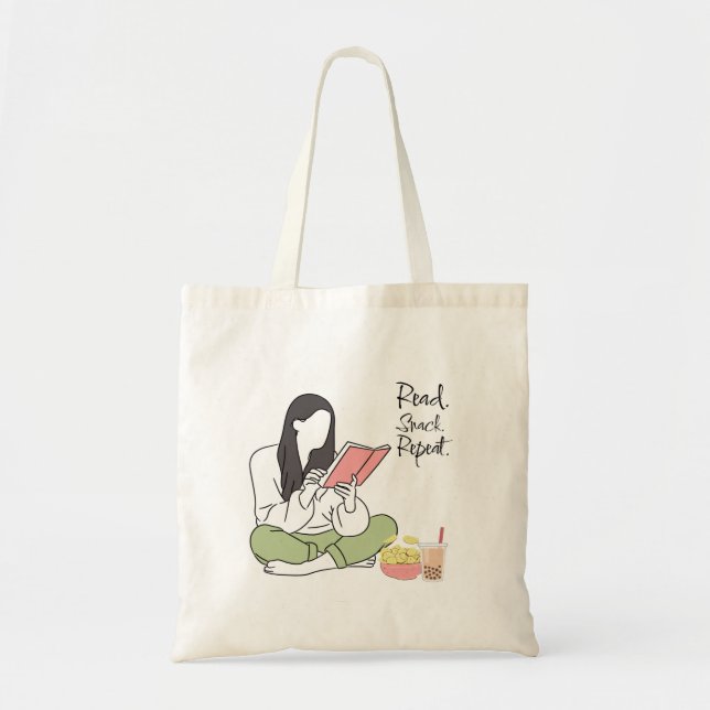 Sac cabas minimal en toile inspiré de booktok (Devant)