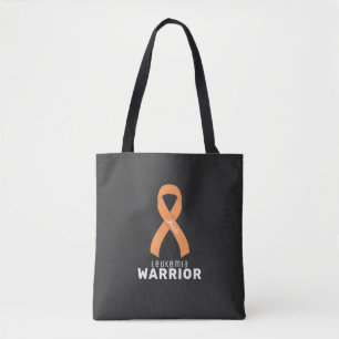 Sac cabas noir ruban de cancer de leucémie