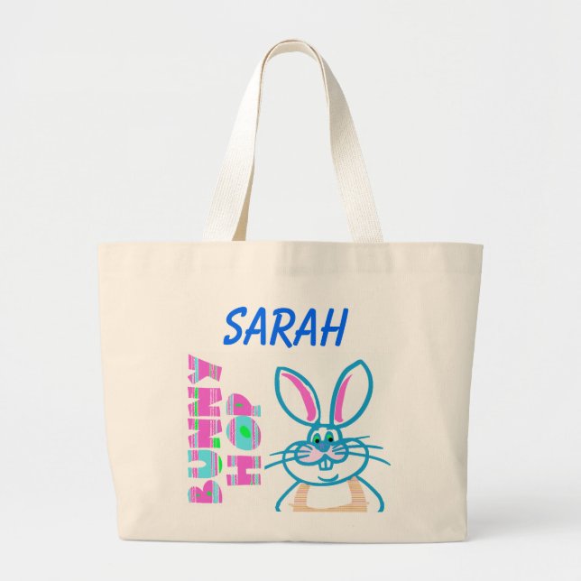 SAC CABAS PERSONNALISÉ LAPIN DE PÂQUES (Devant)